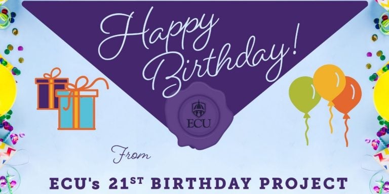 ECU 21st Birthday Project Envelope
