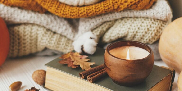 Fall decor and candle - Making the Most of Shorter Days blog cover