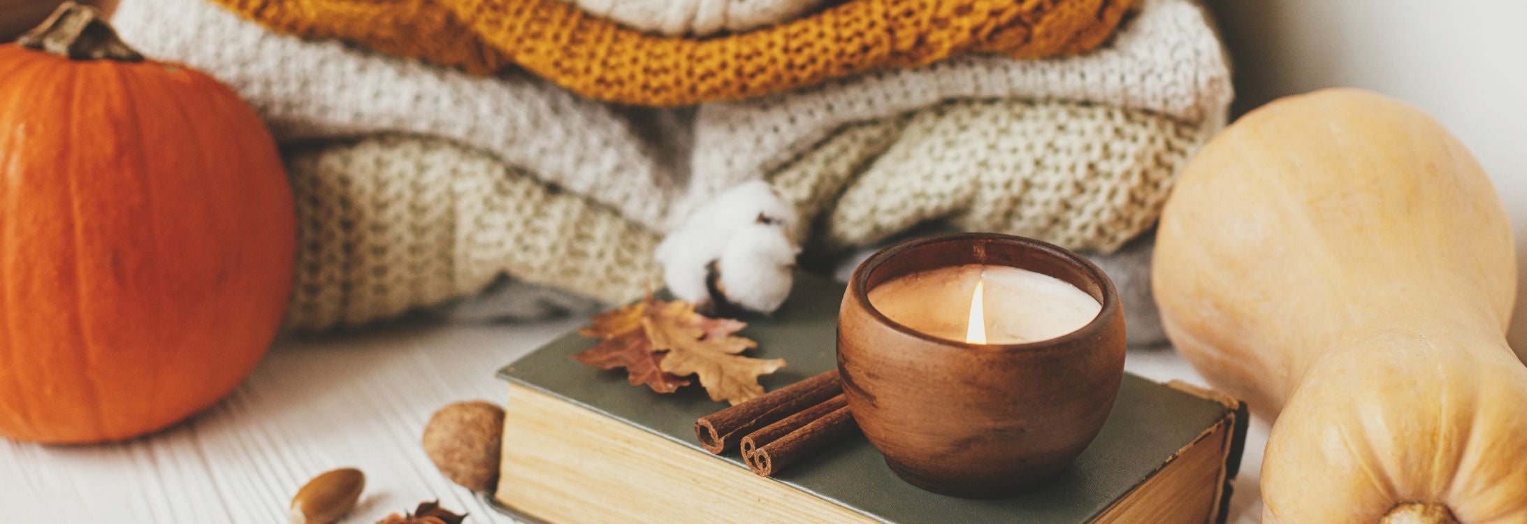 Fall decor and candle - Making the Most of Shorter Days blog cover
